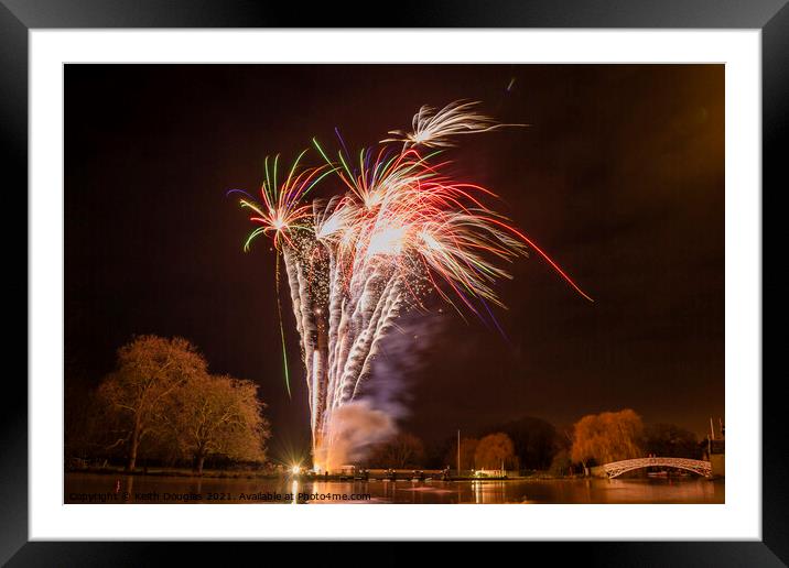 Fireworks at Godmanchester Framed Mounted Print by Keith Douglas