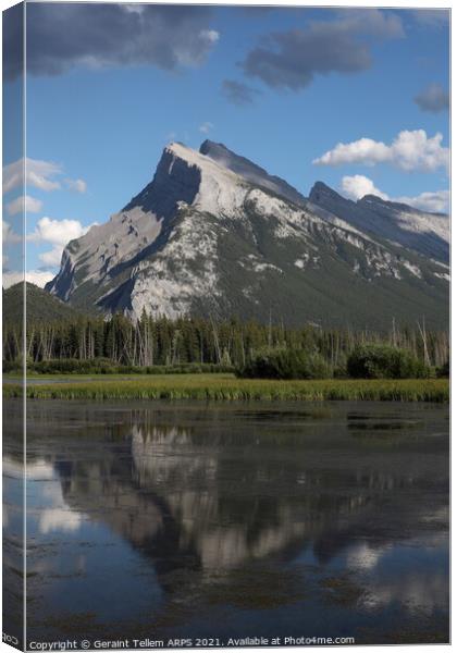 Mount Rundle and Vermillion Lakes, Banff, Alberta, Canada Canvas Print by Geraint Tellem ARPS