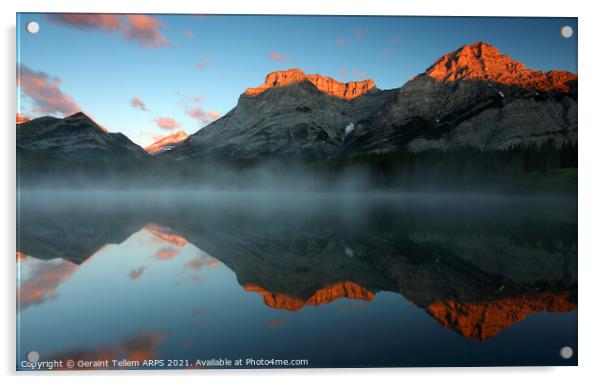 Wedge Pond at sunrise, Kananaskis Country, Alberta, Canada Acrylic by Geraint Tellem ARPS