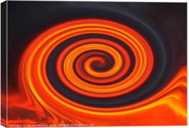 Sunset Swirl Canvas Print by HELEN PARKER