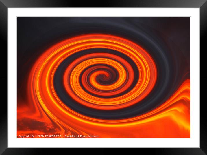 Sunset Swirl Framed Mounted Print by HELEN PARKER