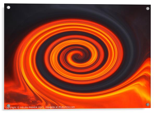 Sunset Swirl Acrylic by HELEN PARKER