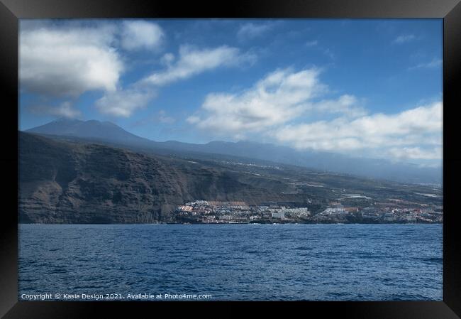 Los Gigantes and the Mountains, Tenerife, Spain Framed Print by Kasia Design