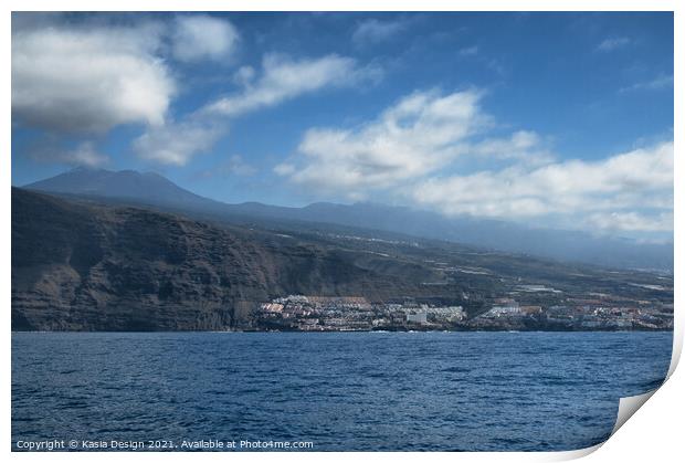 Los Gigantes and the Mountains, Tenerife, Spain Print by Kasia Design