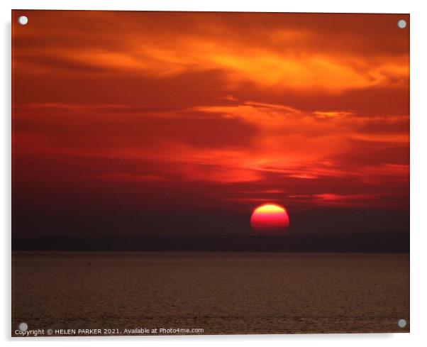 Sky on Fire at Sunset Acrylic by HELEN PARKER