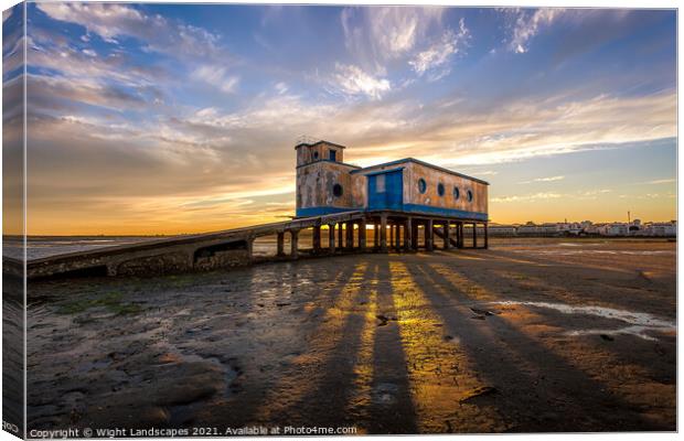 Fuseta Lifeboat Station Sunset Canvas Print by Wight Landscapes