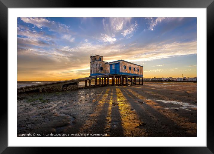 Fuseta Lifeboat Station Sunset Framed Mounted Print by Wight Landscapes
