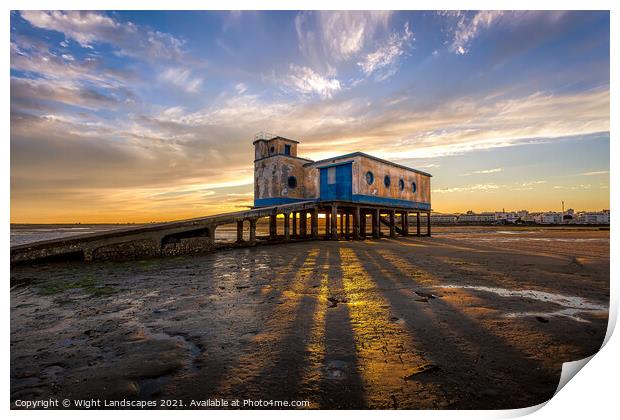 Fuseta Lifeboat Station Sunset Print by Wight Landscapes