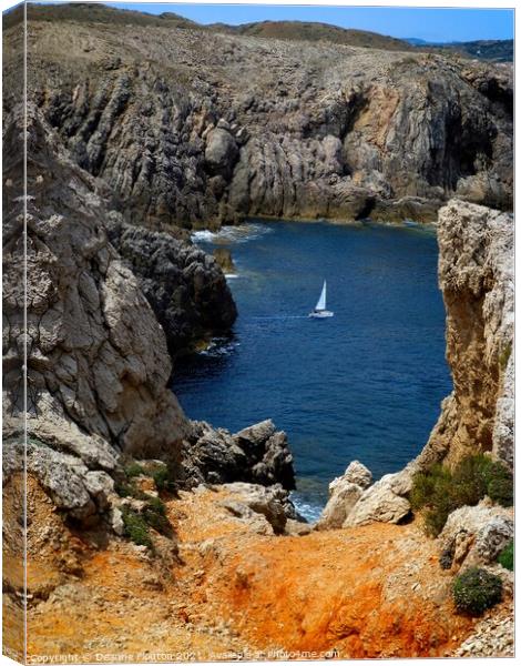  Sailboat Escape in Menorca Canvas Print by Deanne Flouton