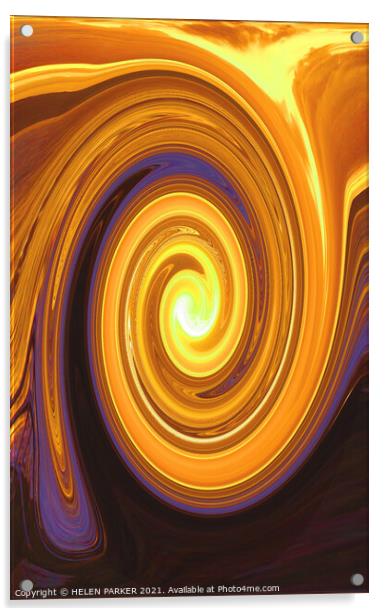 Abstract sunset swirl Acrylic by HELEN PARKER