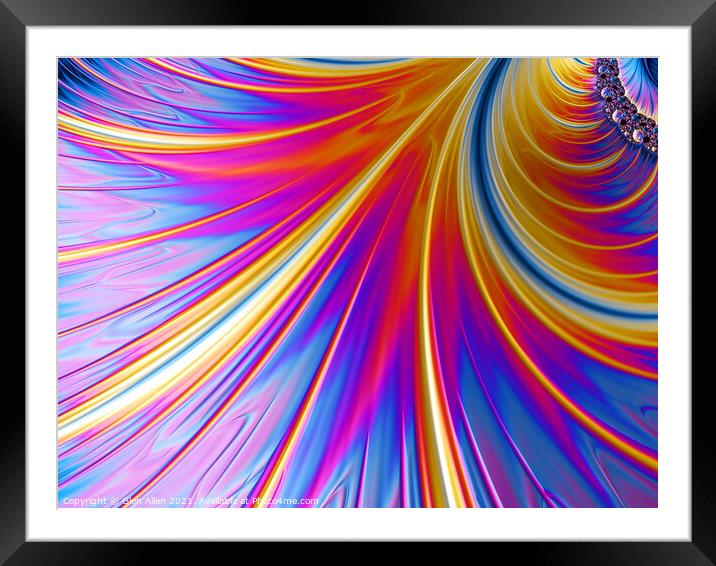 Fractal Colour Burst - Abstract  Framed Mounted Print by Glen Allen