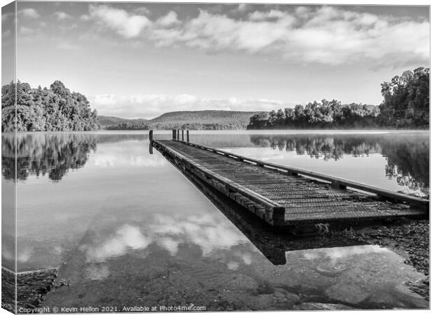 Landing stage, Lake Mapourika Canvas Print by Kevin Hellon