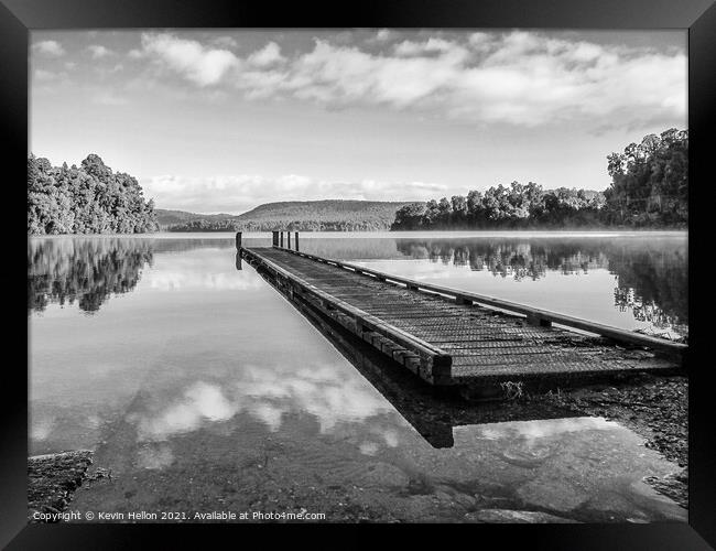 Landing stage, Lake Mapourika Framed Print by Kevin Hellon