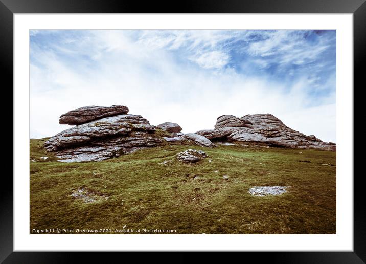 Haytor Tor On Dartmoor In Devon Framed Mounted Print by Peter Greenway