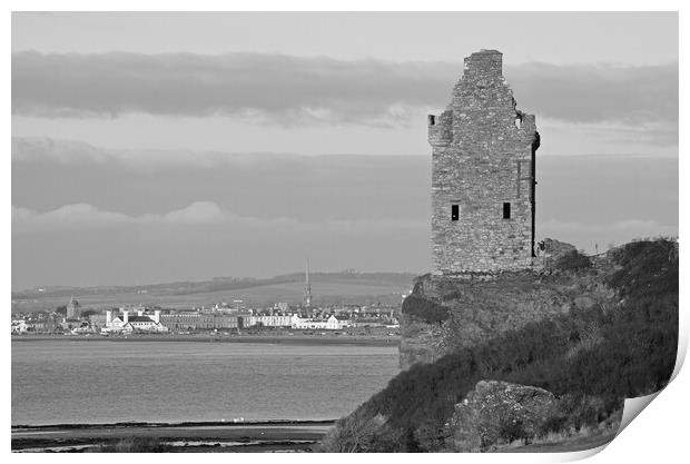 Greenan Castle overlooking Ayr Print by Allan Durward Photography