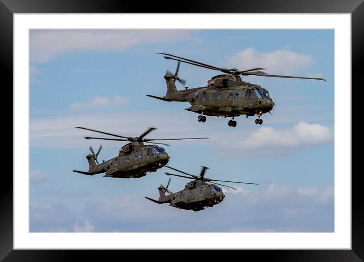 RAF Benson Merlin Helicopters Framed Mounted Print by Oxon Images