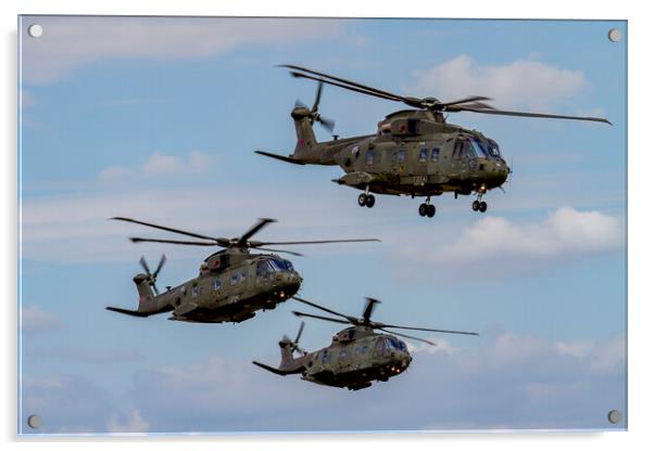RAF Benson Merlin Helicopters Acrylic by Oxon Images