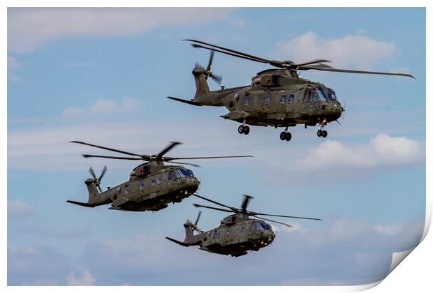 RAF Benson Merlin Helicopters Print by Oxon Images