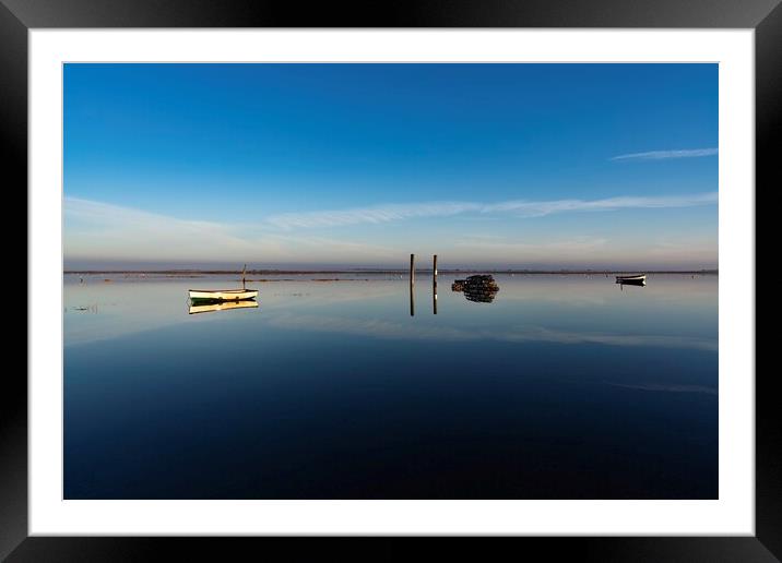 Reflections on a calm day at Brancaster Staithe  Framed Mounted Print by Gary Pearson