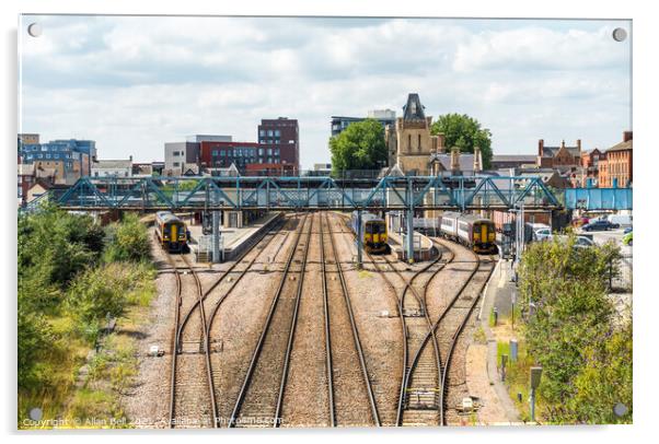 Lincoln Railway Station from Pelham bridge Acrylic by Allan Bell