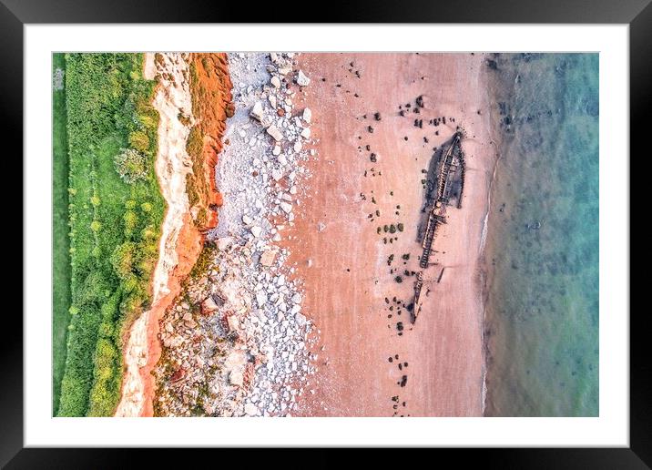 Looking down on the shipwreck of the Sheraton Framed Mounted Print by Gary Pearson