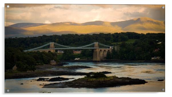 Menai Suspension Bridge Acrylic by David Hall