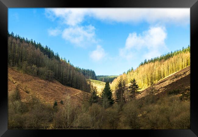Forested Valley above Clydach Vale Rhondda South W Framed Print by Nick Jenkins