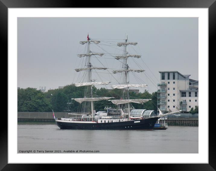 Tall Ship Mercedes joins sisters on the River Thames Framed Mounted Print by Terry Senior