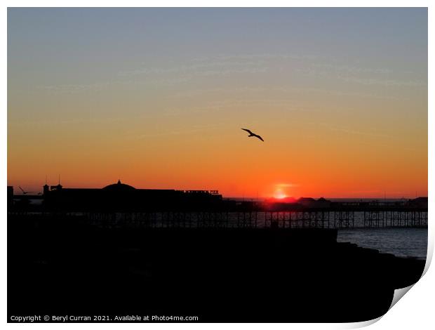 Majestic Sunrise at Palace Pier Print by Beryl Curran