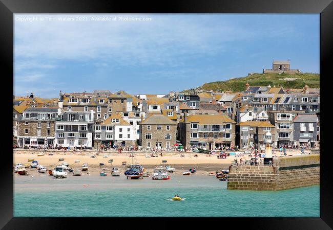 St Ives and St Nicholas Chapel Framed Print by Terri Waters