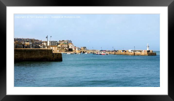 St Ives Harbour Framed Mounted Print by Terri Waters