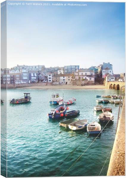 St Ives Fishing Boats Canvas Print by Terri Waters