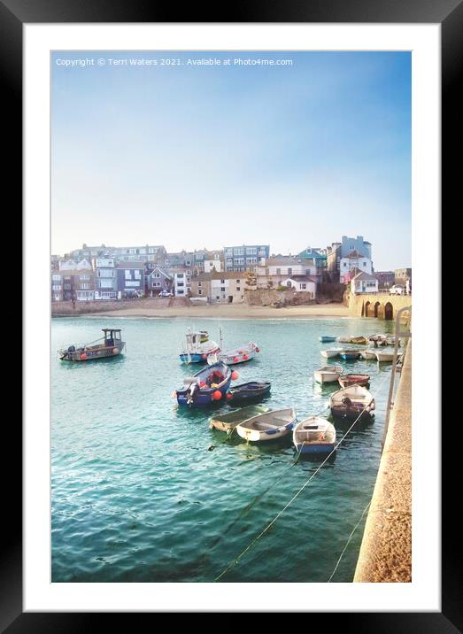 St Ives Fishing Boats Framed Mounted Print by Terri Waters