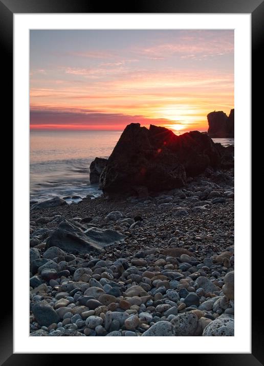 Trow Rocks Sunrise, South Sheilds Framed Mounted Print by Rob Cole