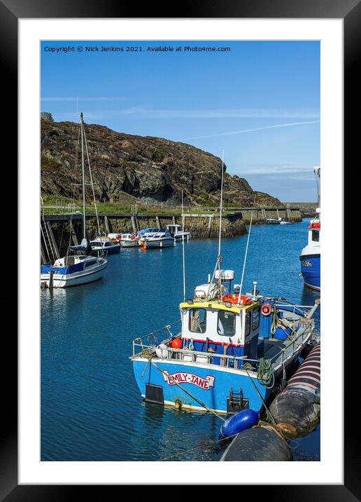 Amlwch Harbour and Moored Boats on Anglesey Framed Mounted Print by Nick Jenkins