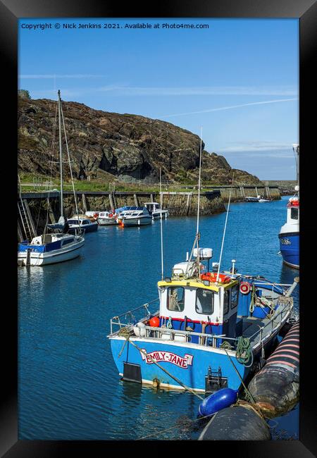 Amlwch Harbour and Moored Boats on Anglesey Framed Print by Nick Jenkins