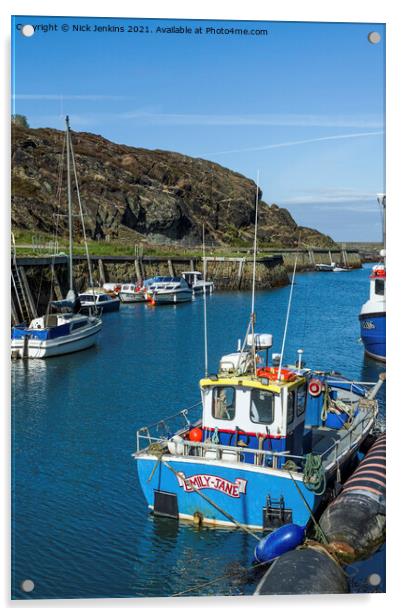 Amlwch Harbour and Moored Boats on Anglesey Acrylic by Nick Jenkins