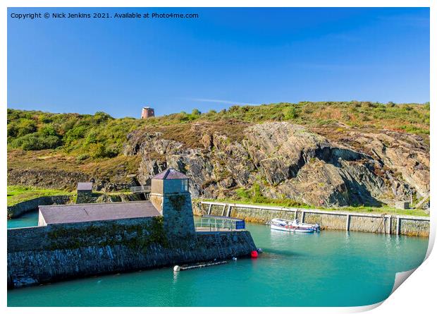 Amlwch Old Harbour Entrance Anglesey Coast  Print by Nick Jenkins