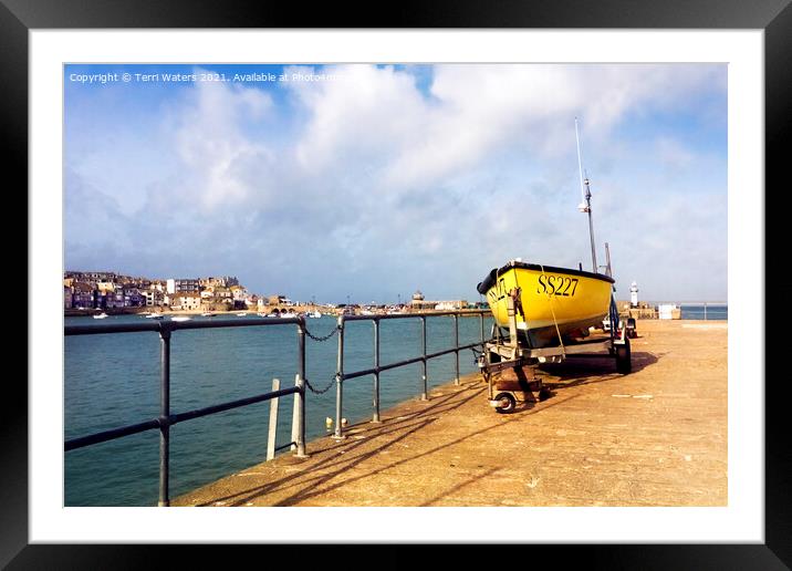 SS227 Between the lighthouses at St Ives Framed Mounted Print by Terri Waters