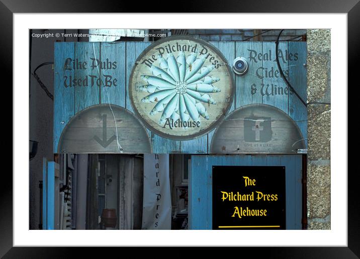 The Pilchard Press Alehouse St Ives Framed Mounted Print by Terri Waters