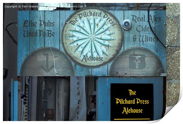 The Pilchard Press Alehouse St Ives Print by Terri Waters