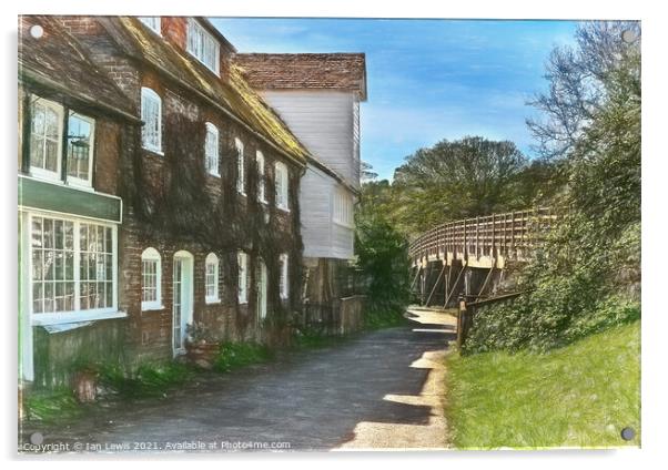 The Watermill at Goring on Thames Acrylic by Ian Lewis