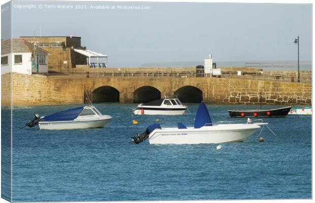 Smeaton's Pier Arches St Ives Canvas Print by Terri Waters