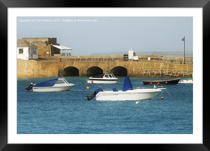 Smeaton's Pier Arches St Ives Framed Mounted Print by Terri Waters
