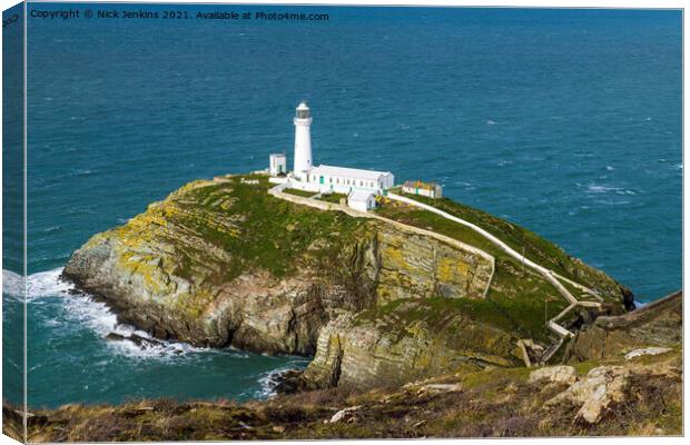 South Stack Lighthouse Holyhead Anglesey Coast l Canvas Print by Nick Jenkins