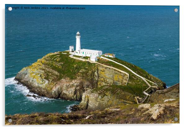 South Stack Lighthouse Holyhead Anglesey Coast l Acrylic by Nick Jenkins