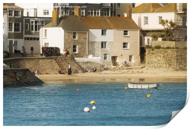The House on the Beach St Ives Print by Terri Waters