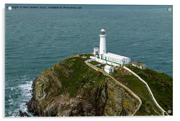 South Stack Lighthouse Holyhead Anglesey Acrylic by Nick Jenkins