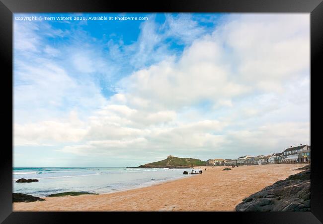 Porthmeor Sky Framed Print by Terri Waters