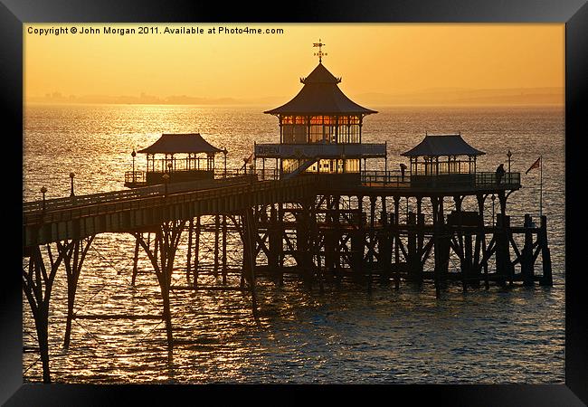 Clevedon pier. Framed Print by John Morgan